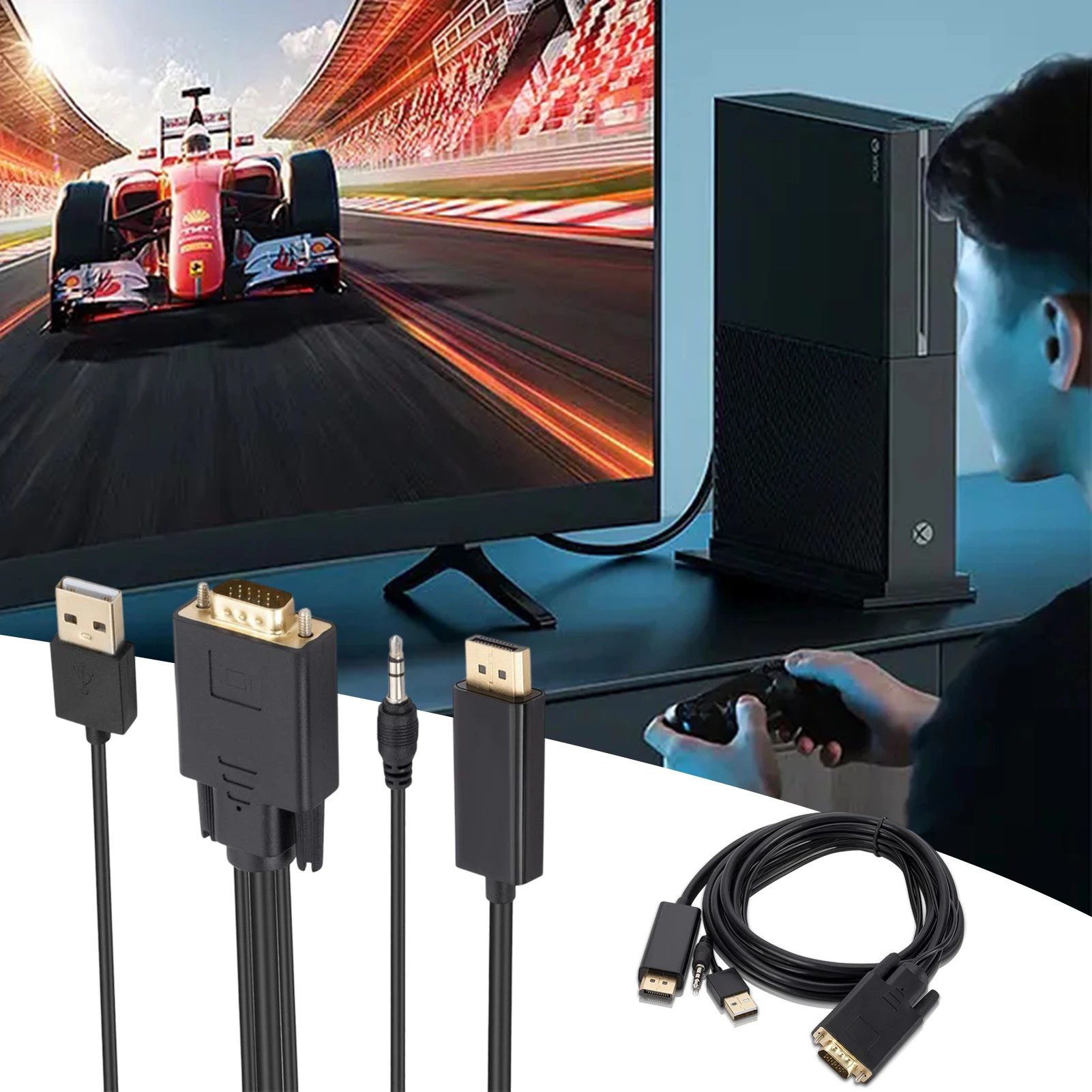 

2/3 HDMI-compatible Converter Adapter Cable 1 8m Male VGA to Male for Old PC to New TV Monitor Projector