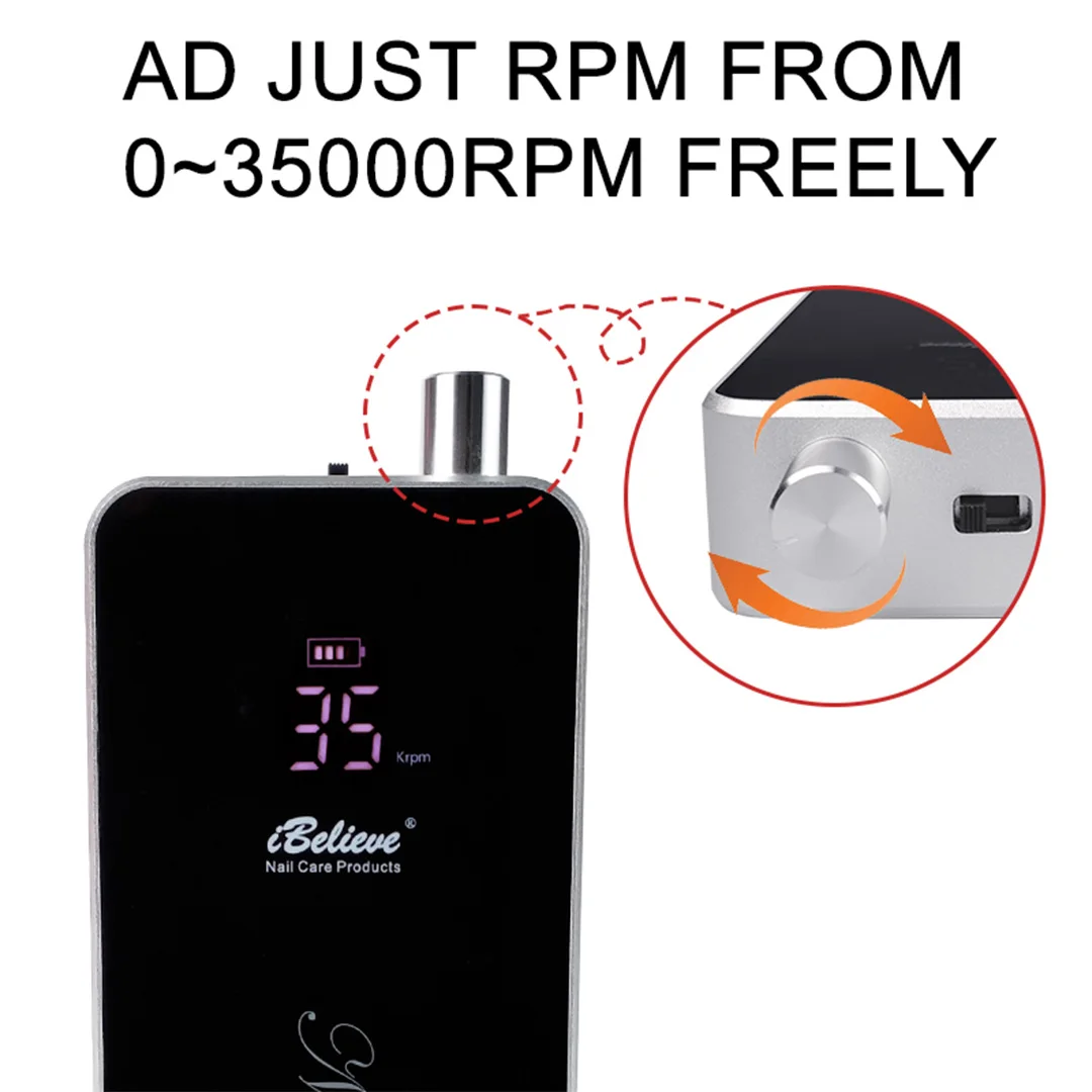Аппарат для маникюра и педикюра бесщеточный Аккумуляторный
