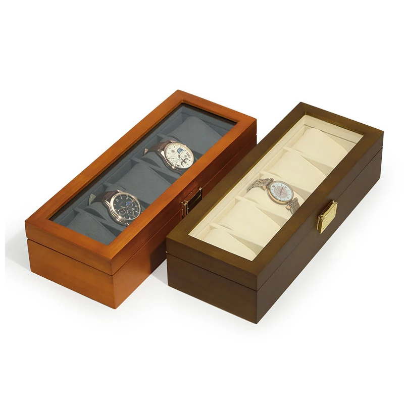 

New Wooden Watch Box Famous Watch Storage Box Exquisite Packaging Box Display Box Gift Box Can Hold 5 Watches