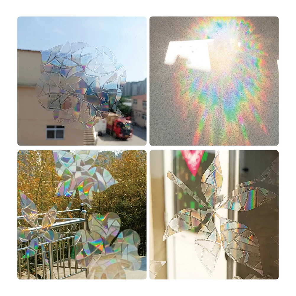 

2022 New Rainbow Prism Electrostatic Glass Stickers PVC Leaves Static Window Stickers Suncatcher Sticker Sun Catcher Wall Decal