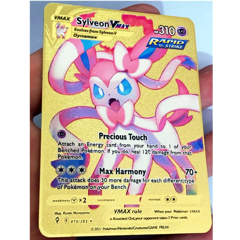 

Pokemon 41 Styles Charizard Pikachu GX VMAX Gold Metal Card Super Game Hobbies Action Toy Figures CardsToys for Children Gift KA