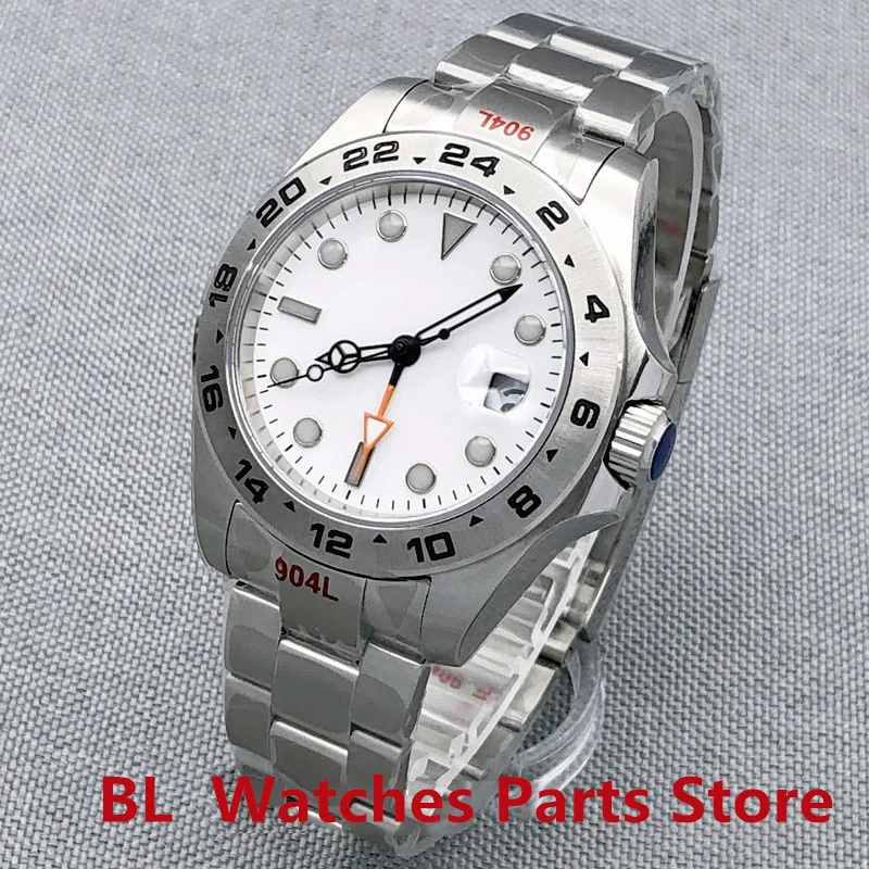 Мужские автоматические часы BLIGER NH34A(GMT) DG3804(GMT) с серебристым циферблатом 40 мм/43 мм
