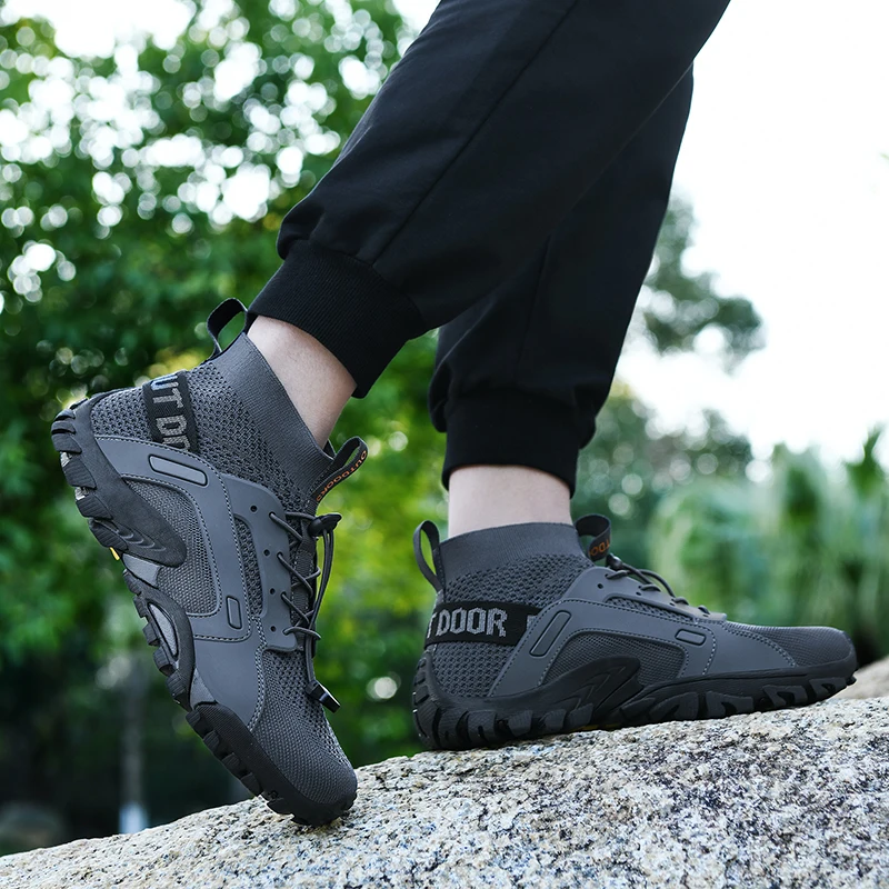 JIEMIAO New Men Hiking Shoes Summer Outdoor Breathable Women Sport Casual Shoes Mens Climbing Trekking Hunting Sneaker Plus Size