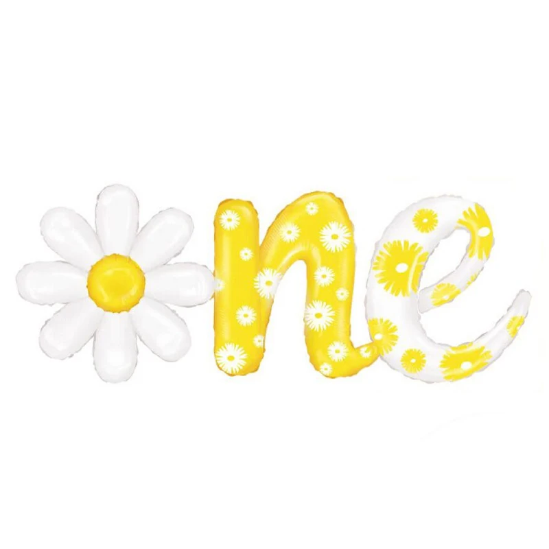 

1pc Daisy script one Foil Balloon for Summer Sunflower Top Photo Props Birthday Party Wedding Decorations Baby Shower Kids Toys