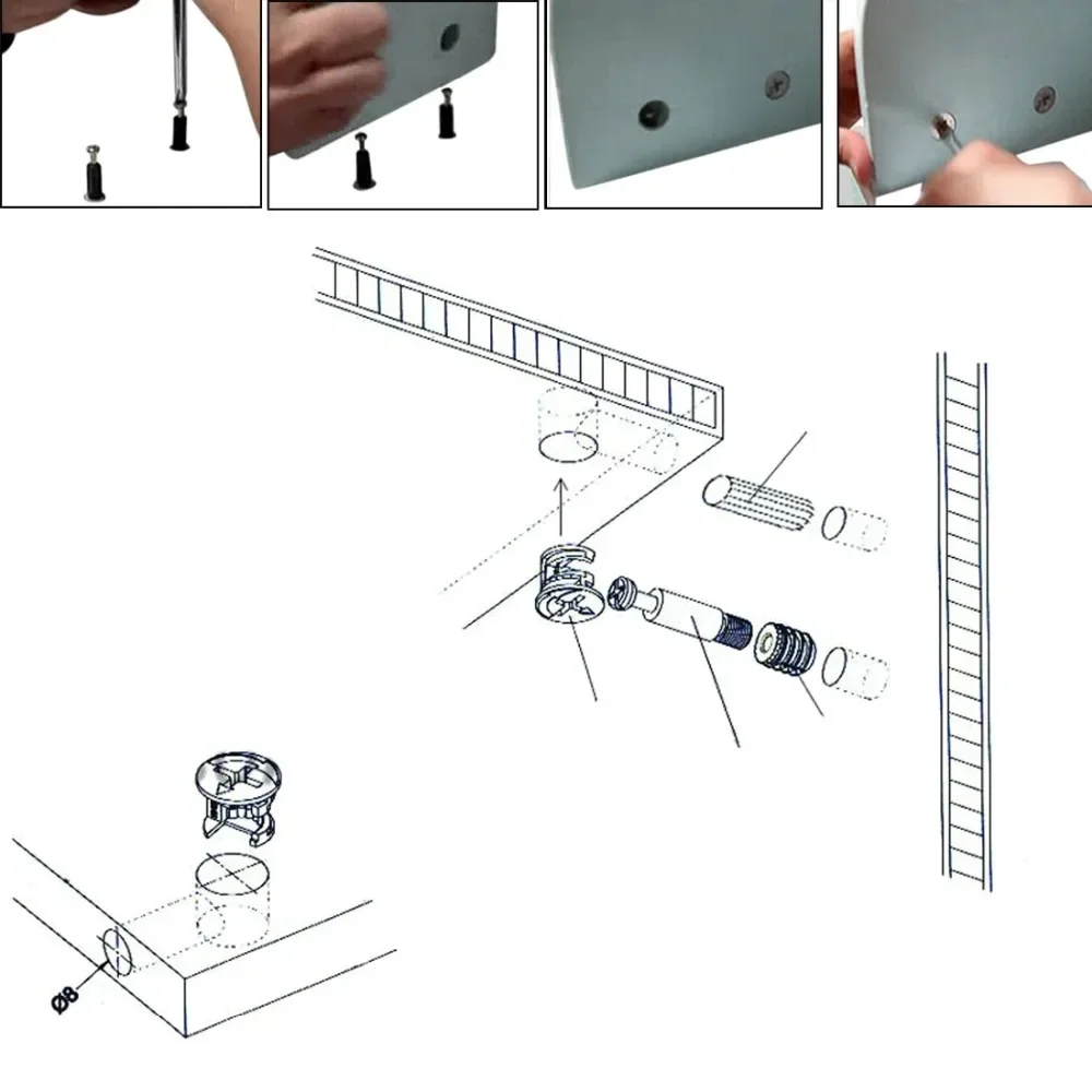 Uxcell новинка Лидер продаж 10 шт. боковое соединение мебели 15x12 мм кулачковый фитинг