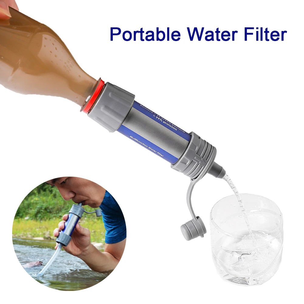 

Портативный фильтр для воды для кемпинга, оборудование для очистки воды на открытом воздухе, соломенный аварийный прямой очиститель воды д...