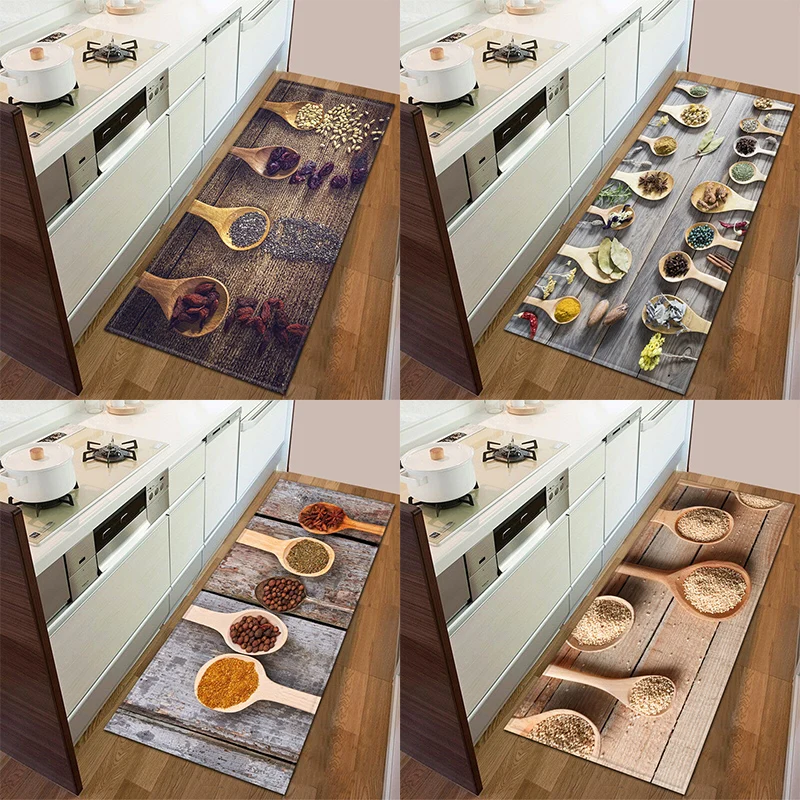 

Кухонные коврики с графическим принтом специй для спальни маслостойкий Противоскользящий прямоугольный домашний Декор коврик для прихоже...