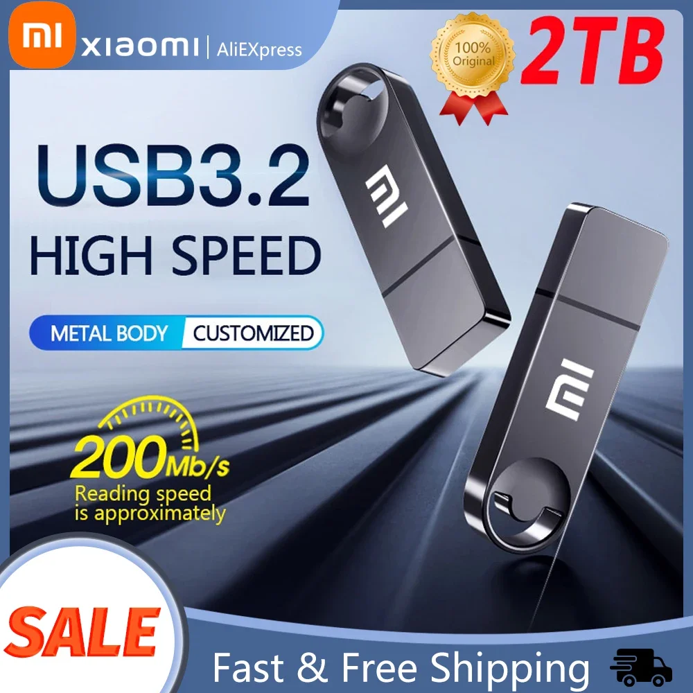 

2023 Xiaomi Original Metal U Flash Disk Drive OTG High-Speed USB 3.1 SSD Pen Drive For Laptop PC 1TB 2TB 512GB Large Capacity