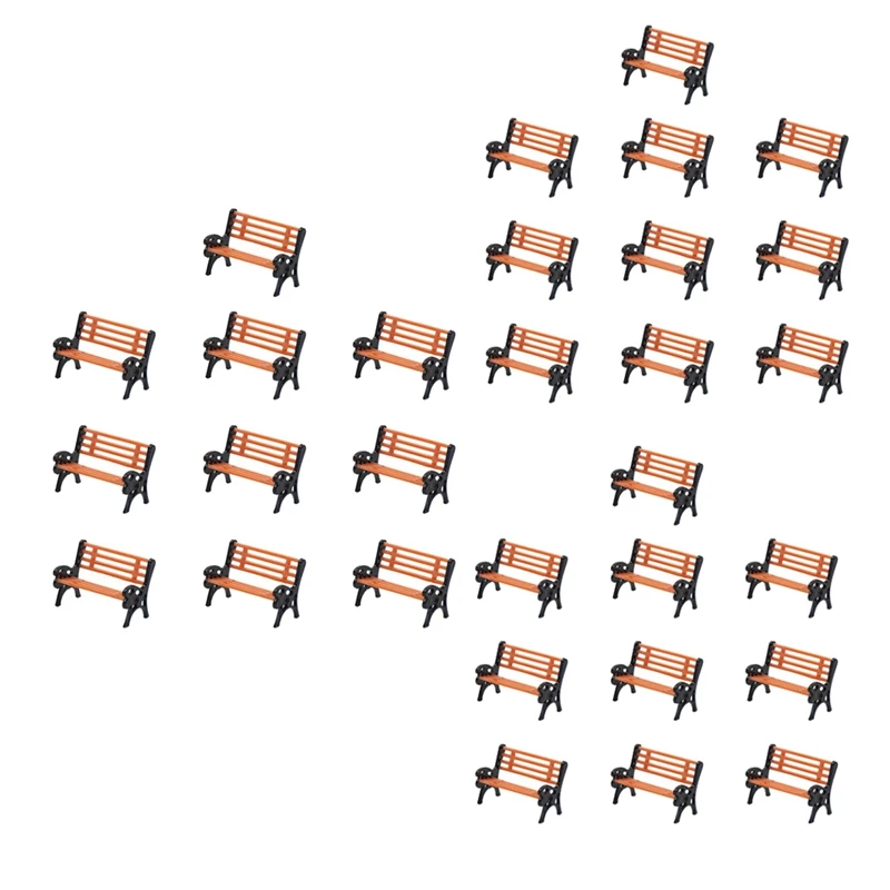 

10Pcs Model Train HO N O Scale Bench Chair Model Settee Street Park Layout Plastic Crafts,Garden/Railway Layout