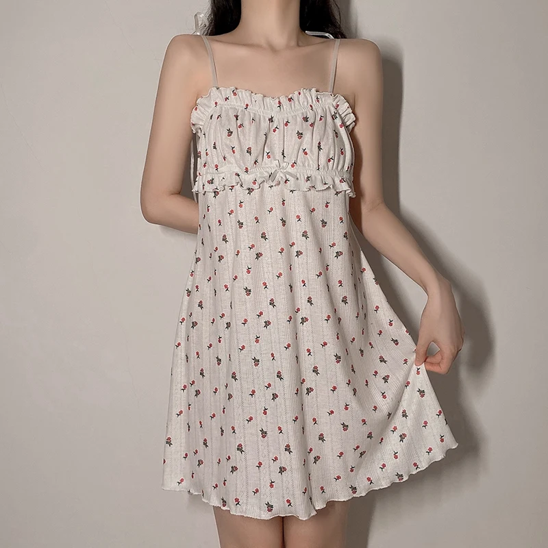 Plus Size Lingere Autumn Winter Night Dress Women Sexy Sleepwear Floral Night Gown Cute Camisolas Nightgown Female Nightwear New