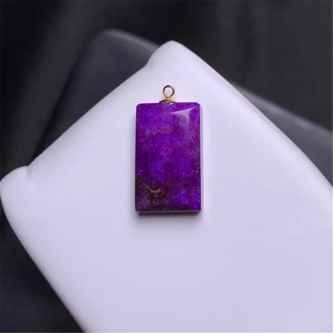 

Natural Royal Purple Sugilite Crystal Pendant 18K Gold Jewelry For Women Man Wealth Gift Stone 17x10x4mm Beads Gemstone AAAAA