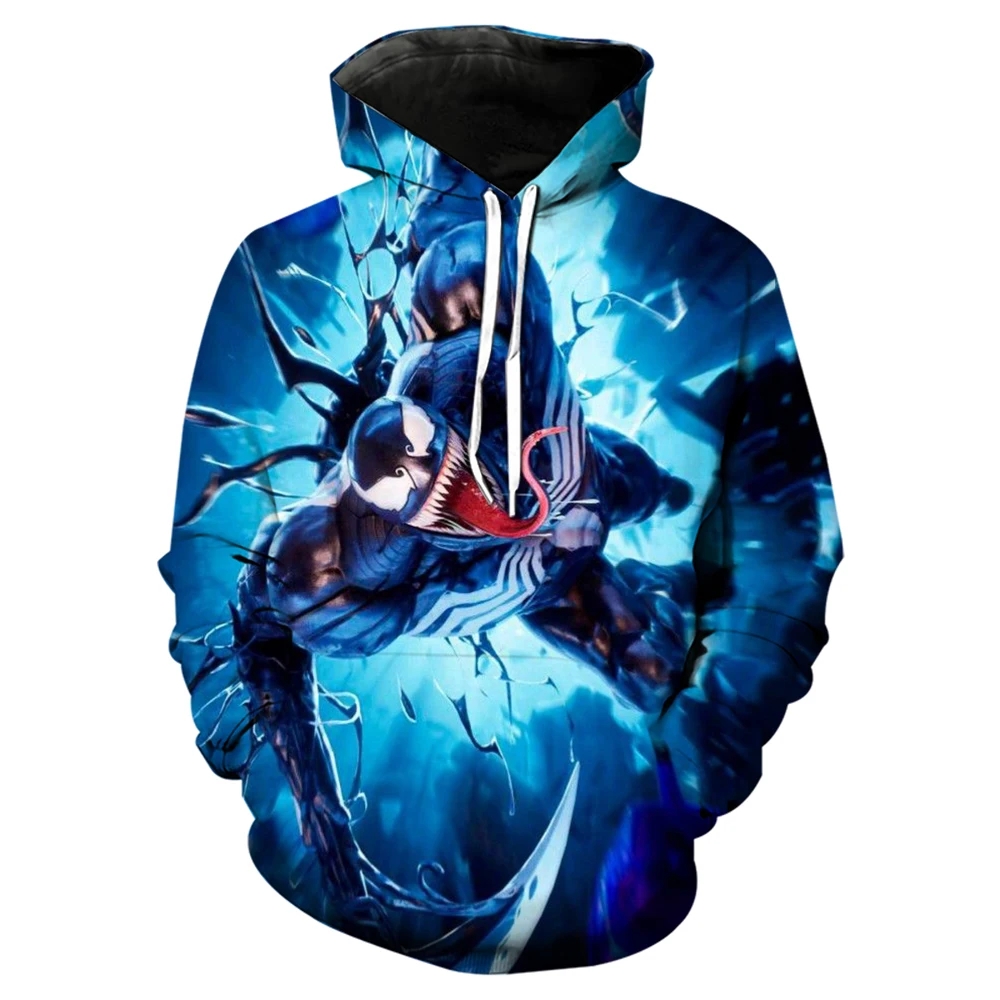 Новинка толстовки Marvel с рисунком Веном из мультфильма 3D уличная одежда мужская и