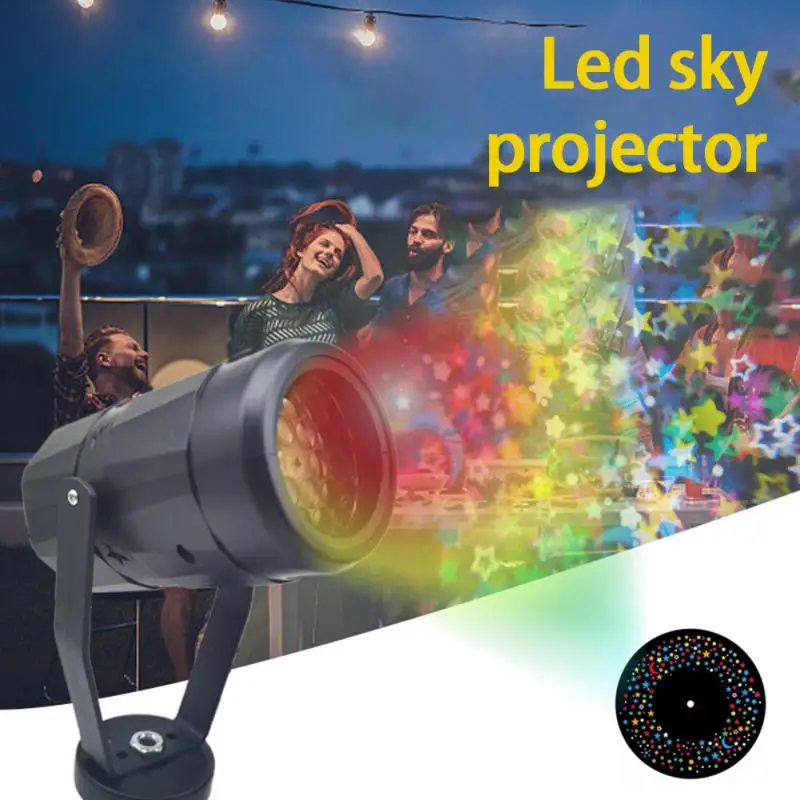 

1pcs Starry Sky Projection Light Pattern Rotating Stage Lighting Stars And Moon Projection Lights Atmosphere Dancing Lights