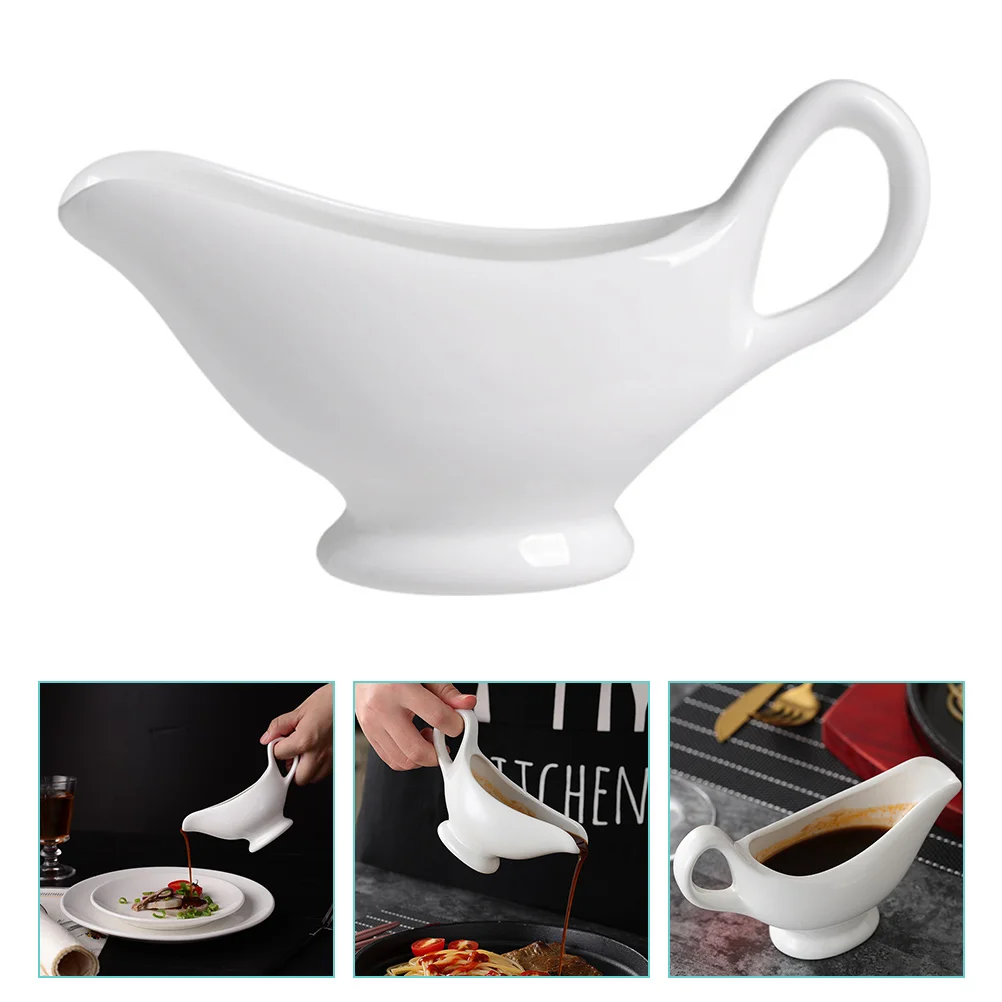 

Gravypitcher Sauce Jug Boat Pourer Creamer Syrup Cream Salad Dressing Dipping Frother Bowl Soy Honey Pouring Ceramic Shakercup