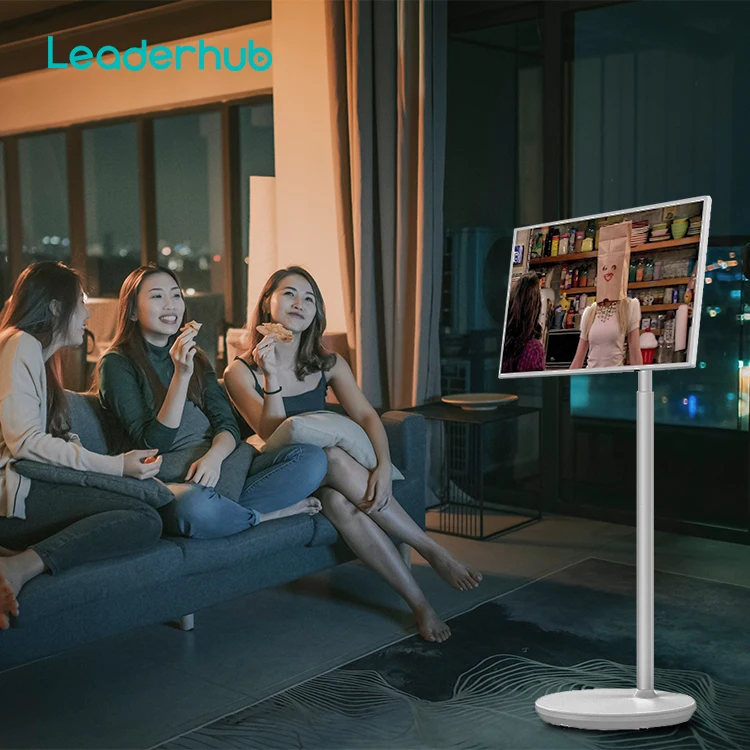 

Leaderhub 32 Inch Rk3399 Andro 10 System Incell Touch Screen Smart TV with Stand and Battery 4+32/4+64GB