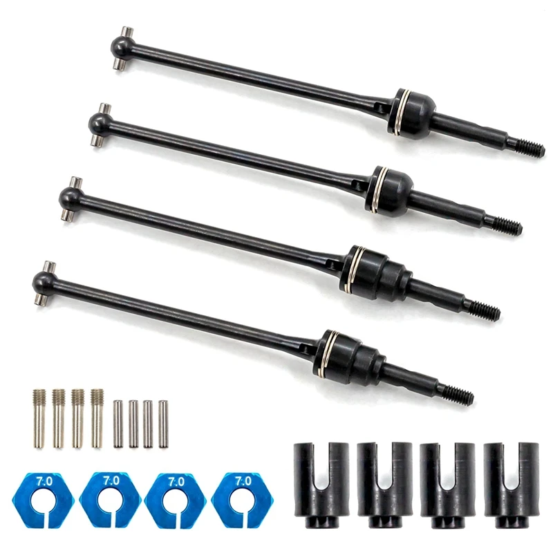 

4 Pcs Dog Bone CVD Drive Shaft Steel Dogbone For TRX 1/10 Slash 4X4 Rustler 2WD Huanqi 727 1:10 RC Car Upgrade Parts