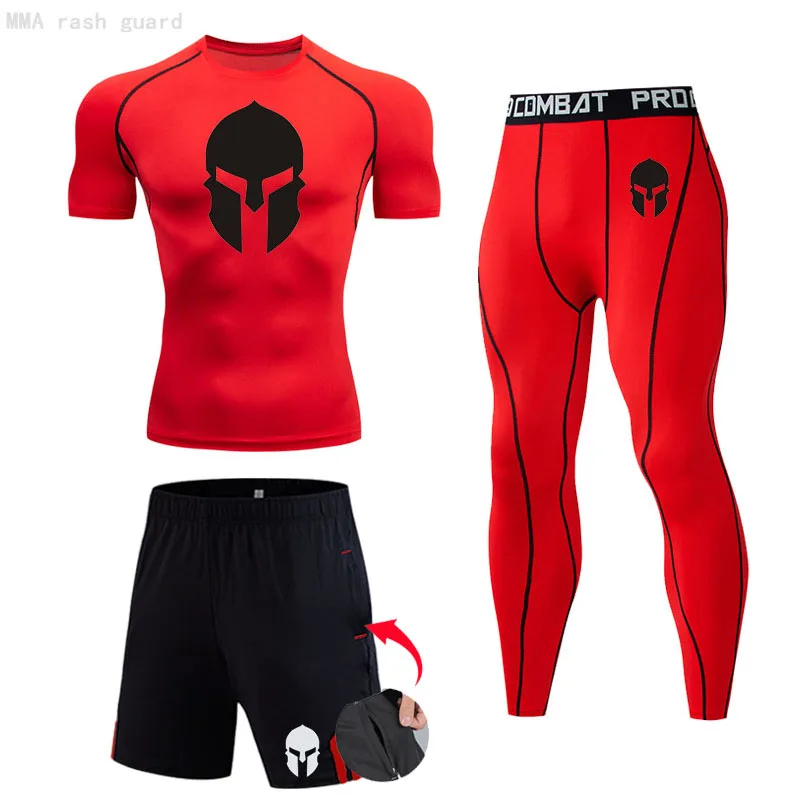 

Комплект для бега, мужская летняя футболка, леггинсы для спортзала, спортивные колготки, полный костюм, спортивный костюм, мужская спортивная одежда