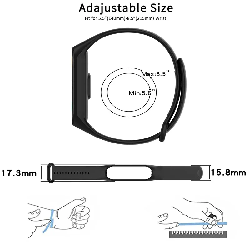 Printed Watchband for Xiaomi Mi Band 7 6 NFC bracelet silicone Sport watch belt Miband6 Replacement correa mi band 3 4 5 8 strap
