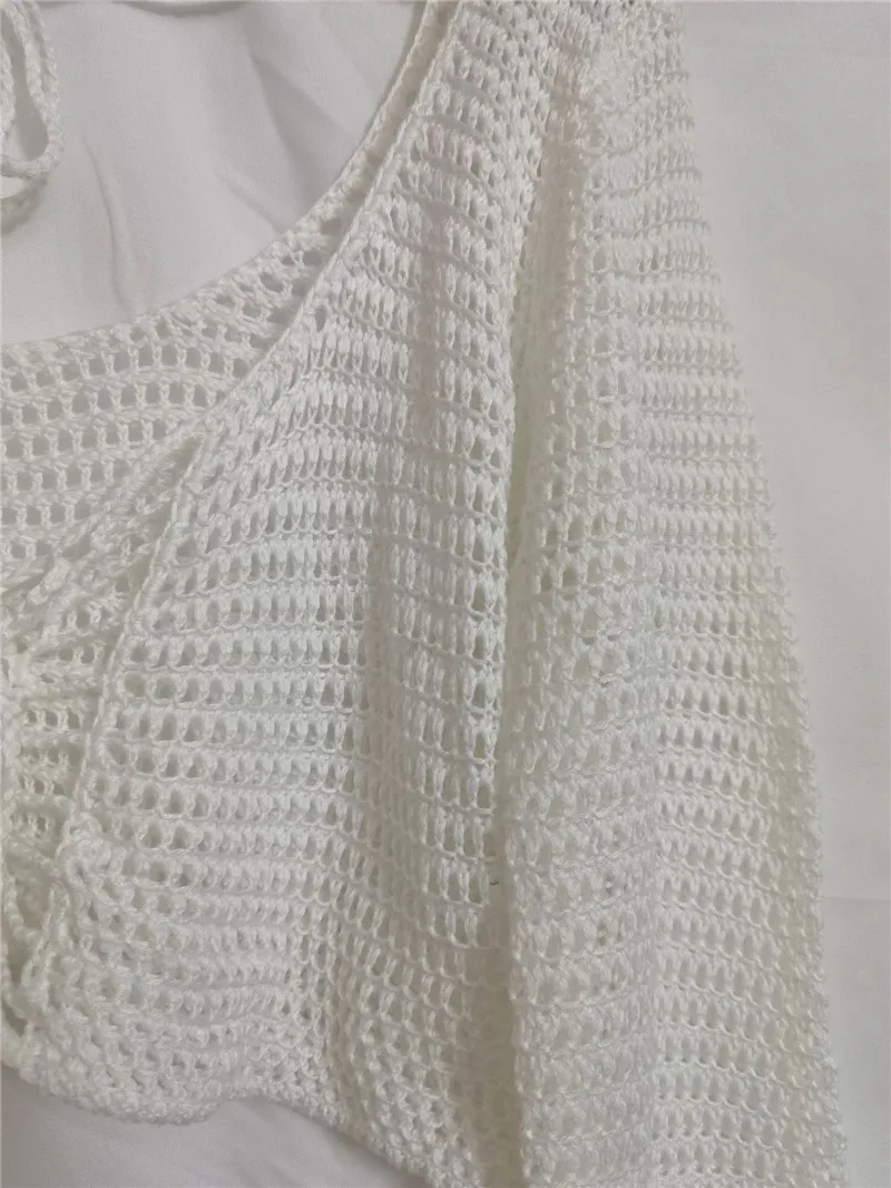 Сексуальная Праздничная пляжная одежда вязаная крючком женская накидка