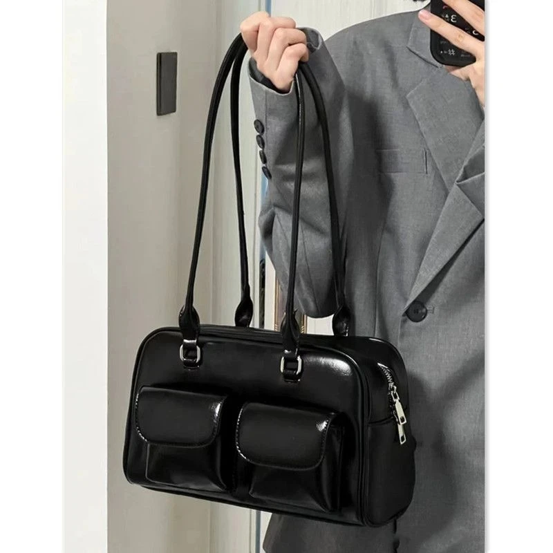 2023 Retro Leather Handbag New Trendy Underarm Shoulder Bags For Party Shopping Travel Lady Women Casual Solid Color Tote Bolsas