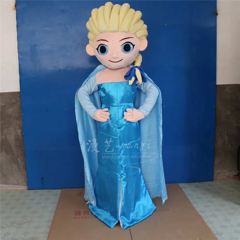 Фото Костюм-маскот Эльзы из мультфильма Disney Frozen для взрослых, наряды в виде мультяшных персонажей, для Хэллоуина, Рождества, маскарадных вечеринок №2
