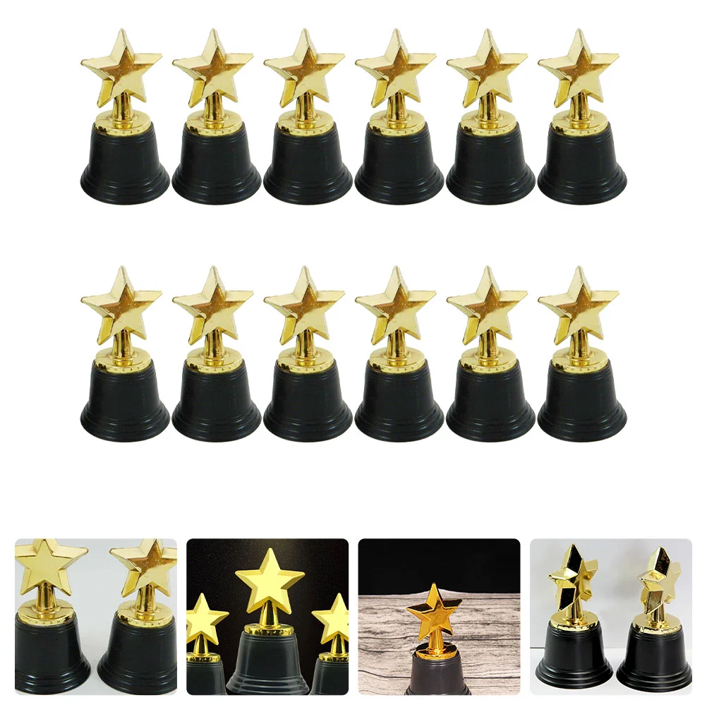 

12 Pcs Star Trophy Multi-function Delicate Sports Halloween Children Small Prize Plastic Award Student