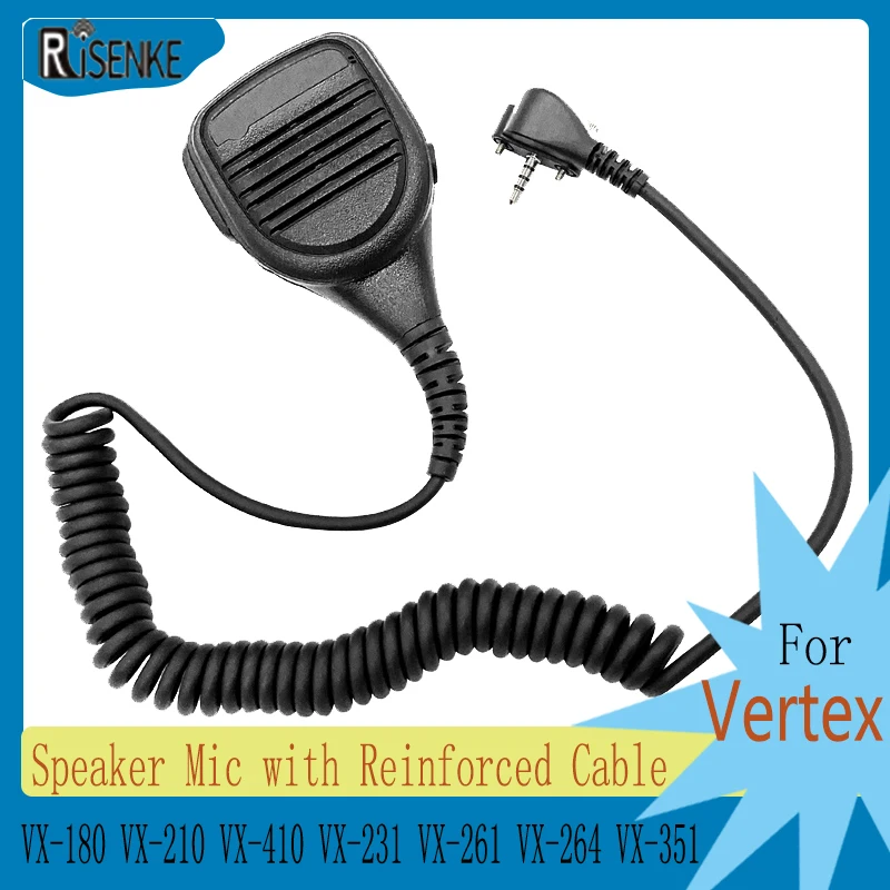 RISENKE Speaker Mic for Yaesu Vertex VX-180 VX-210 VX-410 VX-231 VX-261 VX-264 VX-351 354 451 Radios Walkie Talkie with Cable