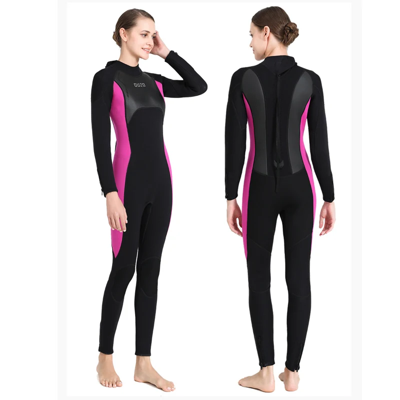 Full Wetsuit 3mm Neoprene Adult/Youth Wet Suit Long Sleeve Thermal Swimwear One Piece Diving Suit Back Zip Keep Warm Sun Protect