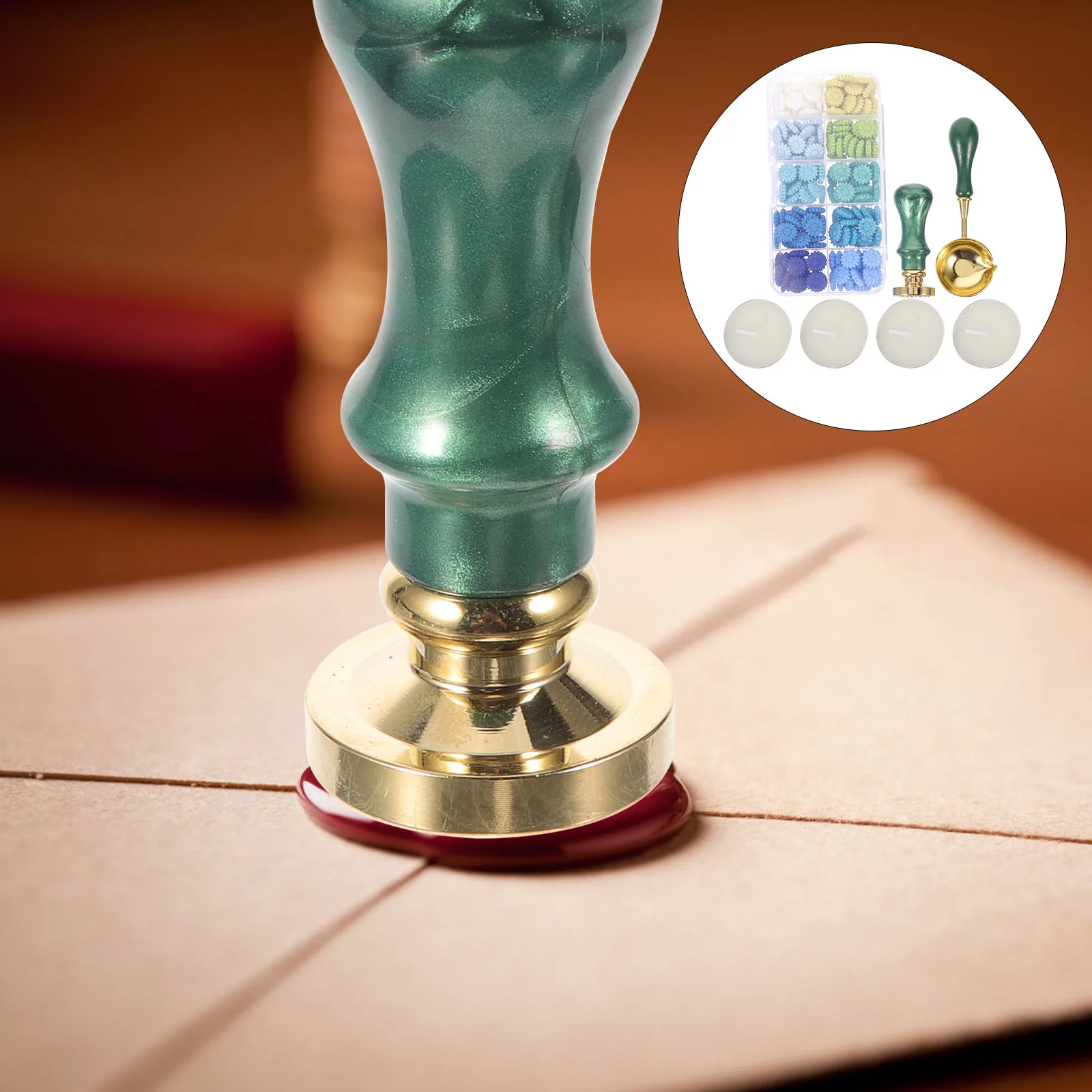 

Wax Seal Stamp Sealing Stamper Fire Lacquer Postage Stamps Flower Lovely Style Kit Retro Scrapbook