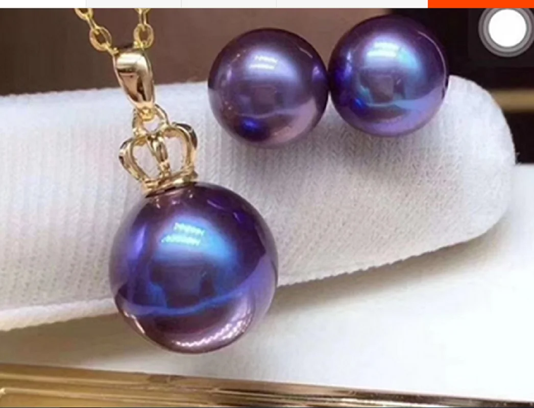 Комплект из колье и серёг серебра 925 пробы с круглым жемчугом