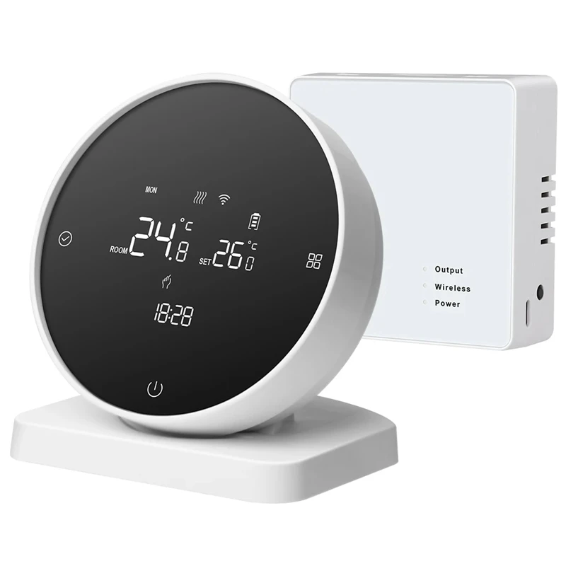 Радиочастотный беспроводной Wi-Fi термостат для газового котла с подогревом Tuya