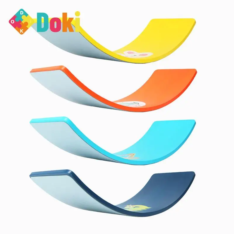 

Doki Toy Children's Wooden Balance Board Smart Plate Are System Training Sport Bending Seesaw Yoga Practice Indoor Toys 2022