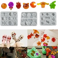 shoe accessories resin mold flower series shoe decoration silicone mold cartoon animal candy decoration hole slippers accessorie