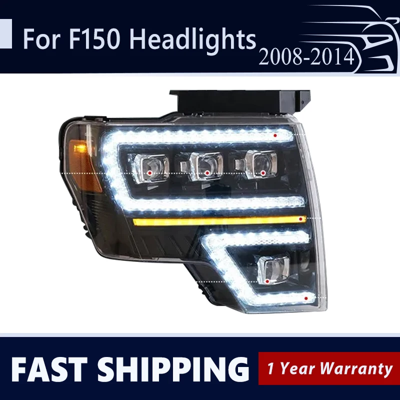 

Стайлинг автомобиля фары для Ford Raptor F150 фары 2009-2014 детской лампы головного света DRL Объектив проектора автомобильные аксессуары