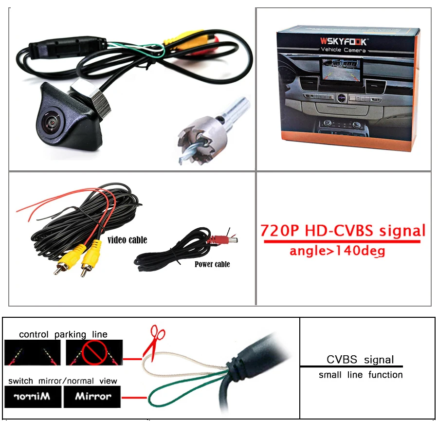 

1920*1080P AHD универсальная камера заднего вида для парковки автомобиля | Передняя | Камера бокового вида, камера заднего вида 720P ночного видения градусов fishview