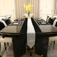 luxury table runner silver rhinestones luxurious faux silk flannel diamond table runners for home party dining table decoration