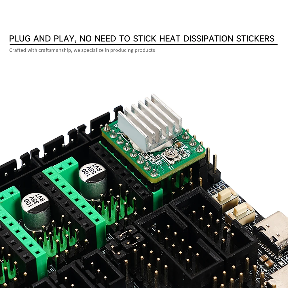 Драйверы шагового двигателя A4988 для 3D-принтеров модуль деталей с радиатором SKR V1.3
