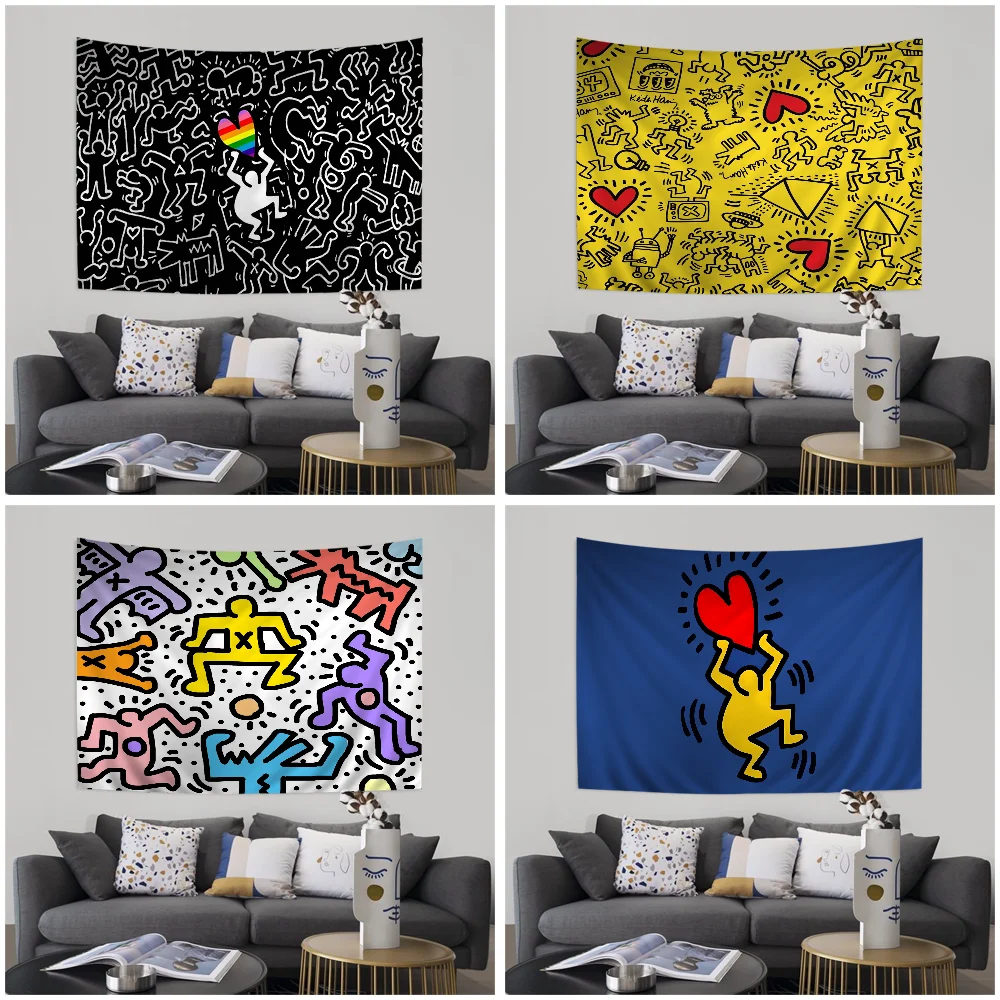 Art Safe Sex K-Keith H-Haring мультяшный гобелен богемные настенные гобелены Мандала листы