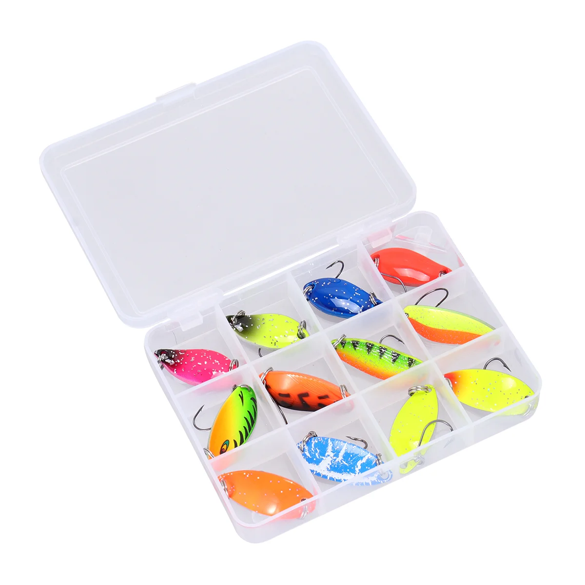 

12 in 1 Baits Paillette Metal Durable Fishing Lures for Lake River Dam