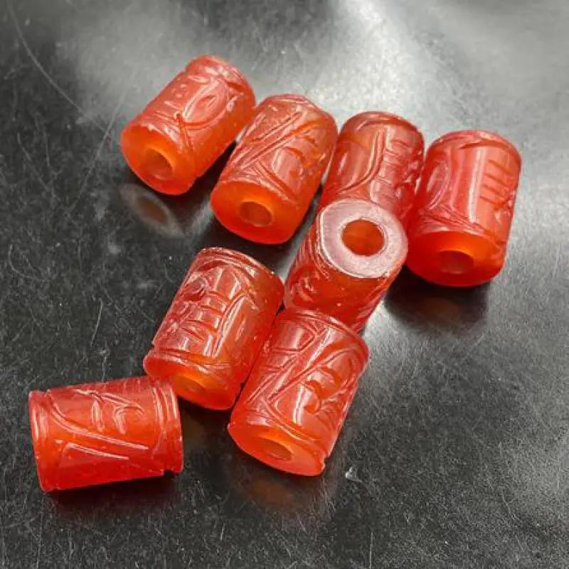 

12*15mm Red Jade Carved Bucket Bead For Jewelry Making Diy Bracelet Charms Necklace Pendant Carved Jadeite Beads Accessories