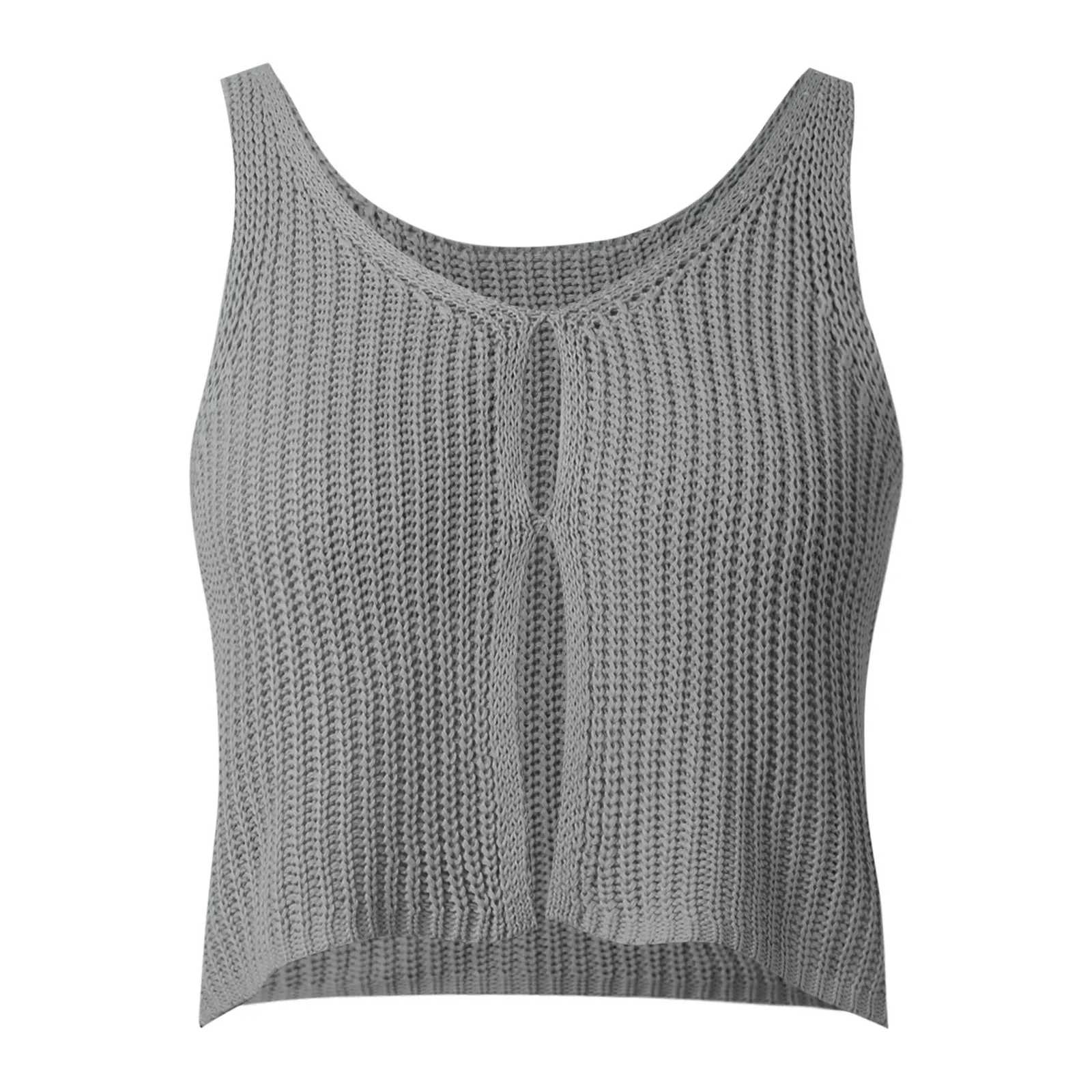 Женский укороченный вязаный топ на пуговицах