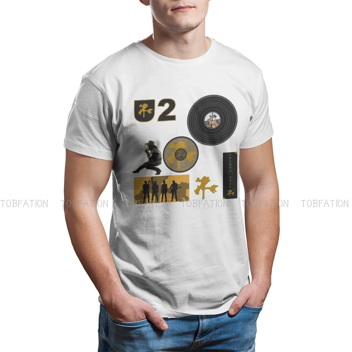 Camiseta de cuello redondo para hombre, camisa clásica de tela de fusión de música de baile Rock y electrónica, U2, Irish Rock Band