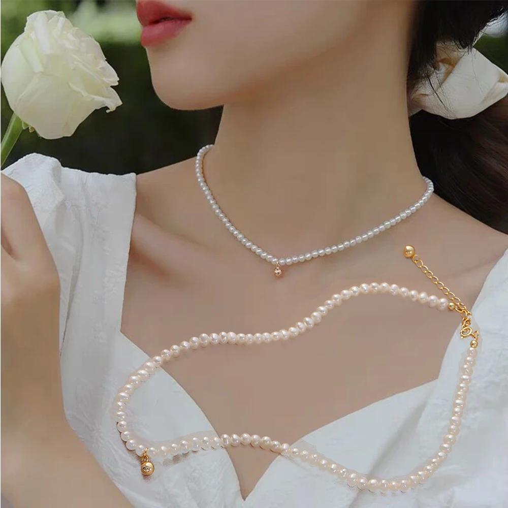 

Elegant Imitation Pearl Necklace for Women Simple Small Ball Pendant Choker Fashion Clavicle Chain Wedding Jewelry Friend Gifts