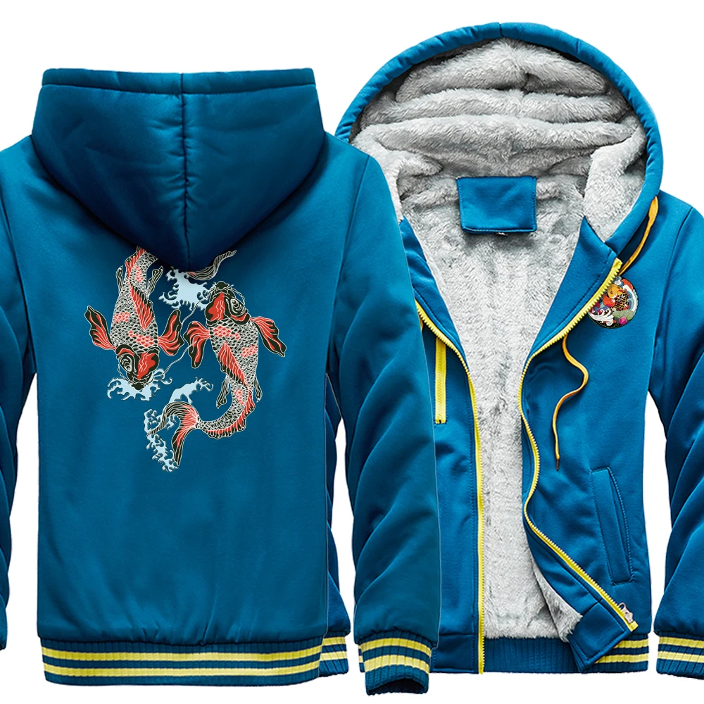 

Мужская толстовка с капюшоном и карпом, в стиле Харадзюку