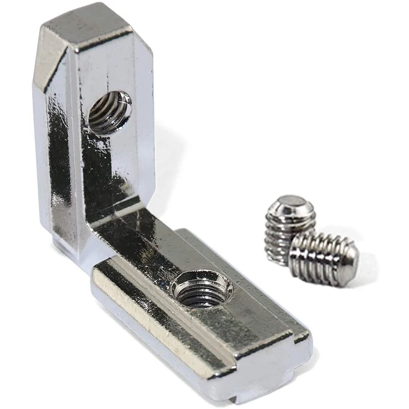 20Pcs T Slot L-Shape Interior Inside Corner Connector Joint Bracket for Aluminum Extrusion Profile 2020 Series 6mm