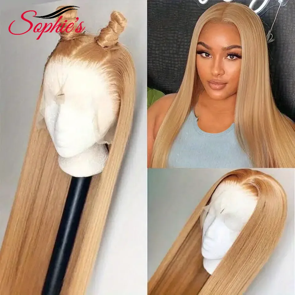 Фронтальный человеческий парик Sophie's 27 блонд 13*4 Для Женщин бразильские прямые