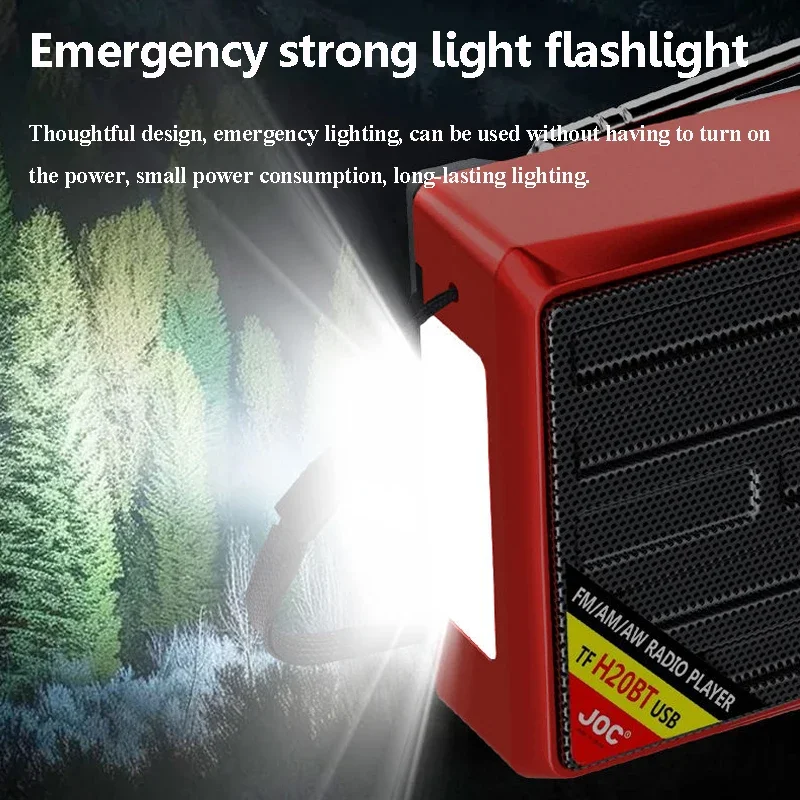 Портативный AM FM SW радио перезаряжаемый Bluetooth-динамик с USB TF MP3-плеер светодиодный