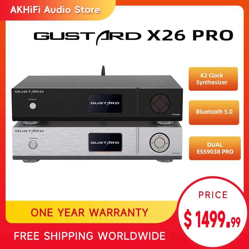 

Часы-синтезатор Gustard DAC-X26PRO MQA DAC ESS9038 PRO * 2 Bluetooth 5,0 K2 X26 PRO DSD512 pcm768 кГц декодер