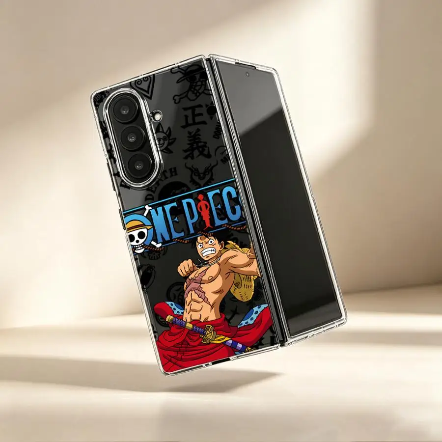 Фото Чехол для Samsung Galaxy ZFold3 ZFold7 ZFold6 ZFold5 Z Fold 7 6 5 4 3 ZFold4, прозрачный мягкий чехол для телефона, Angry Luffy Anime №1