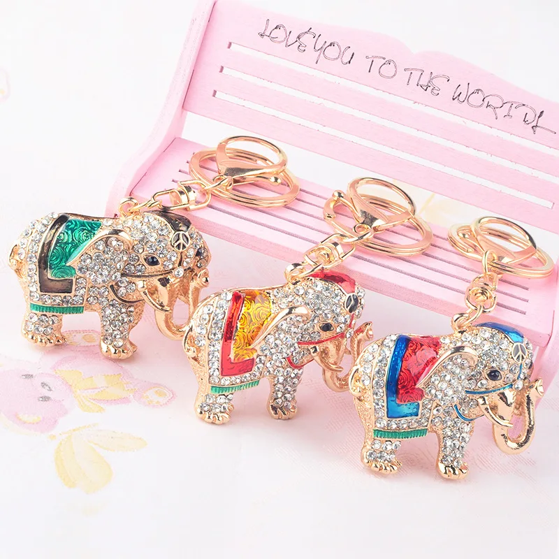 

Color Thai Elephant Key Ring Car Home Motorcycle Key Pendant Backpack Trinket Keychain Accessories Key Chains for Women